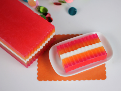 multi color bar soap on tray