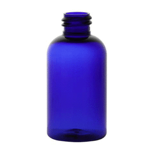 2oz Cobalt Blue PET Boston Round Bottles