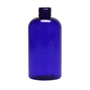 8oz Cobalt Blue PET Boston Round Bottles