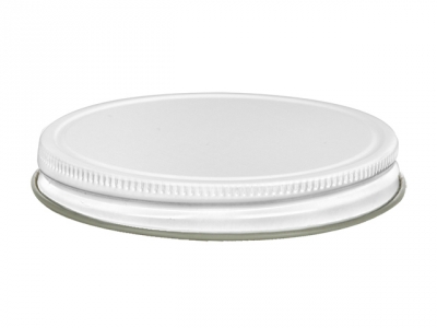 89/400 White Metal Lid w/ Pulp & Kraft Seal Liner 