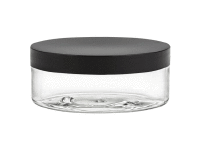 8oz Low Profile PET Jars w/Black Smooth Lids w/ Li