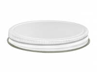 89/400 White Metal Lid w/ Pulp & Kraft Seal Liner 