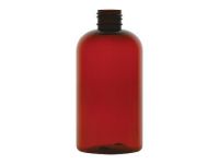 Dark Amber 8oz PET Boston Round Bottle