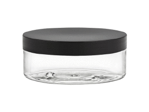 8oz Low Profile PET Jars w/Black Smooth Lids w/ Li