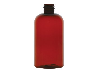 Dark Amber 8oz PET Boston Round Bottle